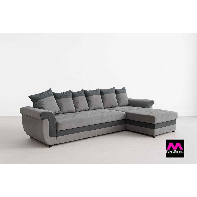 Canapé d'angle réversible avec lit et coffre 260x150 cm Plaisirs Meubles