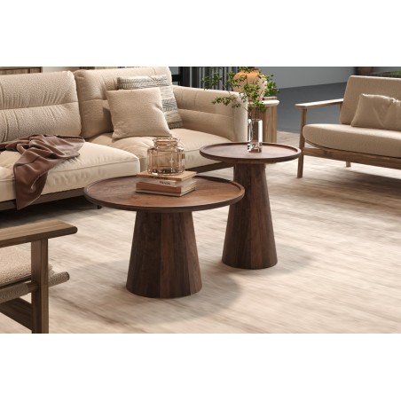 Table basse Jules Ø 45×H 50 cm bois de manguier massif brun clair