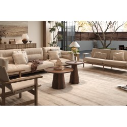 Table basse Jules Ø 45×H 50 cm bois de manguier massif brun clair