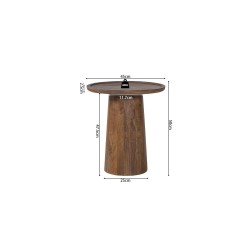 Table basse Jules Ø 45×H 50 cm bois de manguier massif brun clair