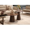 Table basse Jules 65×40 cm Bois de manguier massif brun clair – Ø 65 × H 40 cm