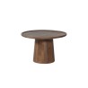 Table basse Jules 65×40 cm Bois de manguier massif brun clair – Ø 65 × H 40 cm