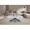 Table basse Apollo 130 × 70 × 45 cm – Stone White & métal