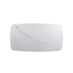 Table basse Apollo 130 × 70 × 45 cm – Stone White & métal