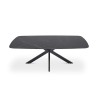 Table basse Apollo 130×70 Pierre Noir – Ovale Métal Élégant