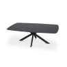 Table basse Apollo 130×70 Pierre Noir – Ovale Métal Élégant