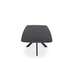 Table basse Apollo 130×70 Pierre Noir – Ovale Métal Élégant
