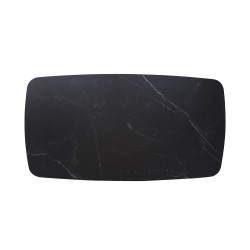 Table basse Apollo 130×70 Pierre Noir – Ovale Métal Élégant