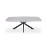 Table basse Apollo 130×70 Pierre Gris – plateau pierre & métal, ovale