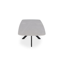 Table basse Apollo 130×70 Pierre Gris – plateau pierre & métal, ovale
