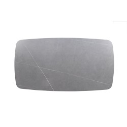 Table basse Apollo 130×70 Pierre Gris – plateau pierre & métal, ovale