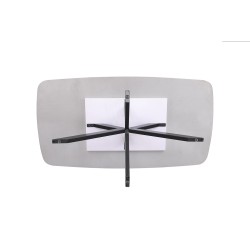 Table basse Apollo 130×70 Pierre Gris – plateau pierre & métal, ovale