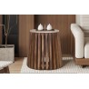 Table d’appoint Luuk Ø 40 × H 50 cm Manguier/Travertin Beige – Style Naturel