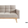canapé-lit, Adana, tissu beige, tissu gris, canapé convertible, mousse froide, bois d’eucalyptus, meuble gain de place, couchage