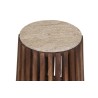Table d’appoint Luuk Ø 40 × H 50 cm Manguier/Travertin Beige – Style Naturel