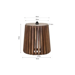Table d’appoint Luuk Ø 40 × H 50 cm Manguier/Travertin Beige – Style Naturel