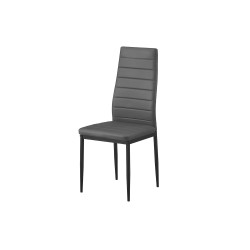 Lot de 4 chaises Cato/Kenzo PU gris – PU & métal 96×41×48 cm