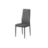 Lot de 4 chaises Cato/Kenzo PU gris – PU & métal 96×41×48 cm