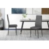 Lot de 4 chaises Cato/Kenzo PU gris – PU & métal 96×41×48 cm