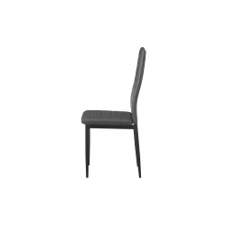 Lot de 4 chaises Cato/Kenzo PU gris – PU & métal 96×41×48 cm