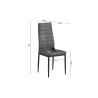 Lot de 4 chaises Cato/Kenzo PU gris – PU & métal 96×41×48 cm