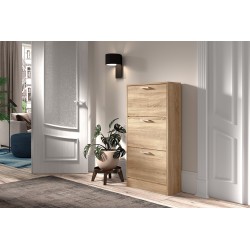 Meuble à chaussures Carini 3 tiroirs Sonoma – H 120 × L 63 × P 23 cm