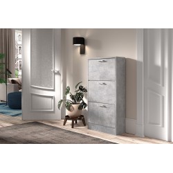 Meuble à chaussures Carini 3 tiroirs Béton – 120×63×23 cm