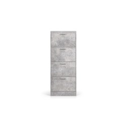 Meuble à chaussures Carini 4 tiroirs Béton – 155×63×23 cm décor béton