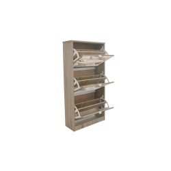 Meuble chaussures Mex 3 tiroirs + miroir décor Sonoma – H 123 × L 60,5 × P 23,5 cm