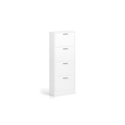 Meuble à chaussures Carini 4 tiroirs Blanc – 155×63×23 cm décor blanc