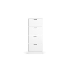 Meuble à chaussures Carini 4 tiroirs Blanc – 155×63×23 cm décor blanc
