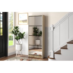 Meuble à chaussures Mex 4 tiroirs + miroir Sonoma – 161×60,5×23,5 cm