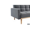 canapé-lit, Adana, tissu beige, tissu gris, canapé convertible, mousse froide, bois d’eucalyptus, meuble gain de place, couchage