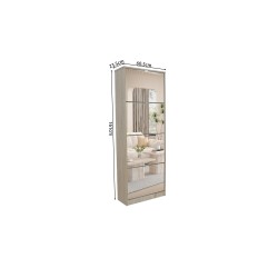 Meuble à chaussures Mex 4 tiroirs + miroir Sonoma – 161×60,5×23,5 cm