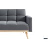 canapé-lit, Adana, tissu beige, tissu gris, canapé convertible, mousse froide, bois d’eucalyptus, meuble gain de place, couchage