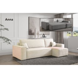 Salon convertible Anna – canapé-lit 244×142×83 cm en 3 colis