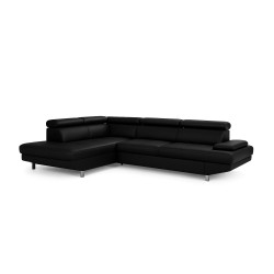 Canapé d’angle Jet 295 × 255 cm tissu cognac – grand salon modulable