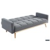 canapé-lit, Adana, tissu beige, tissu gris, canapé convertible, mousse froide, bois d’eucalyptus, meuble gain de place, couchage