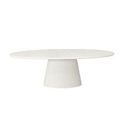 Table TF2402 240×120 cm Cementex blanc – design moderne & pied central