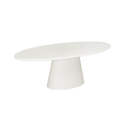 Table TF2402 240×120 cm Cementex blanc – design moderne & pied central