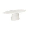 Table TF2402 240×120 cm Cementex blanc – design moderne & pied central