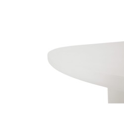 Table TF2404 210 × 120 cm Cementex blanc – design moderne à pied central