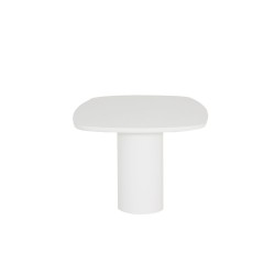 Table TF2404 210 × 120 cm Cementex blanc – design moderne à pied central