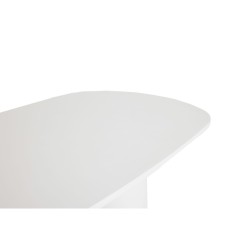 Table TF2404 210 × 120 cm Cementex blanc – design moderne à pied central