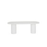 Table TF2404 210 × 120 cm Cementex blanc – design moderne à pied central
