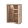 Vitrine Marnix 130 cm éclairage – meuble vitré bois décor French Oak
