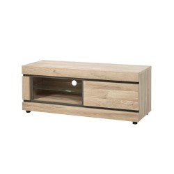 Meuble TV Marnix 130 cm – décor French Oak, tiroir soft-close & niches