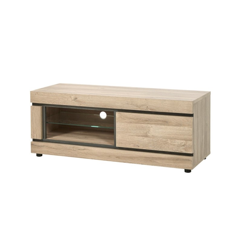Meuble TV Marnix 130 cm – décor French Oak, tiroir soft-close & niches
