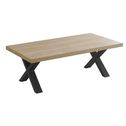 Table basse SL1805X 130×68 cm French Oak – plateau bois & piétement X métal