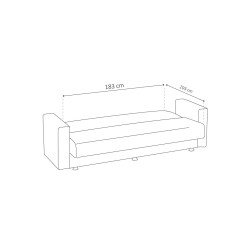 canapé-lit, Manisa, gris clair, clic-clac, convertible, tissu, gain de place, sofa-lit confortable, 2,5 places